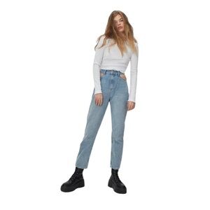 Nasty Gal “Cut-Out of This World” High-Waisted Mom Jeans